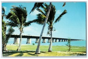 1952 Seven Mile Bridge Seen From Pigeon Key Overseas Hwy Key West FL Postcard 