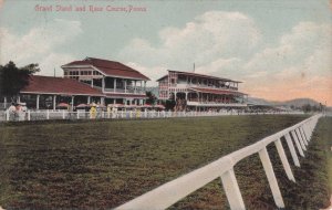 Poona Horse Race Track Racing Grandstand Indian Old Postcard