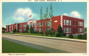 Vintage Postcard 1920's View of High School Building Morganton North Carolina NC