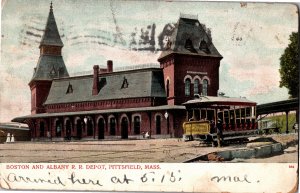 Boston and Albany RR Depot, Pittsville MA c1906 Undivided Back Y14