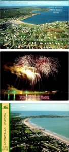 3~4X6 Postcards York Beach, ME Maine SHORT SANDS~FIREWORKS~LONG SANDS Home Views