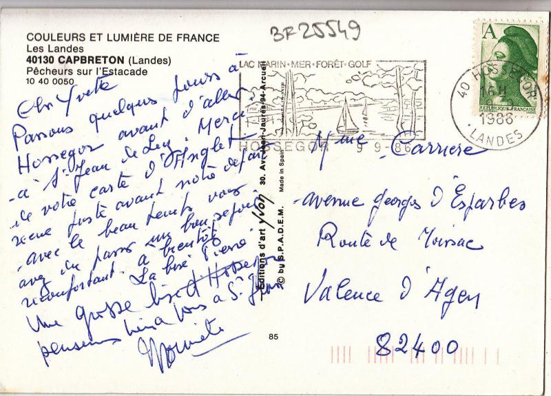 BF25549 capbreton landes pecheurs sur l estacade fishin france  front/back image