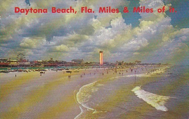 Florida Daytona Beach Scene Along The Beach Looking North