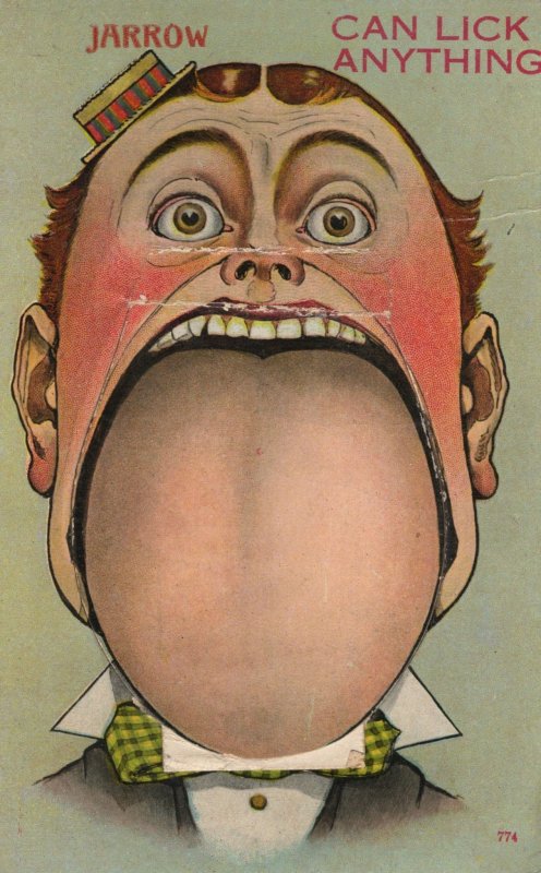 Jarrow Newcastle Tyne & Wear Giant Tongue Comic Old Postcard