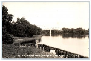 c1940's River and Bridge View Morris Illinois IL RPPC Photo Unposted Postcard