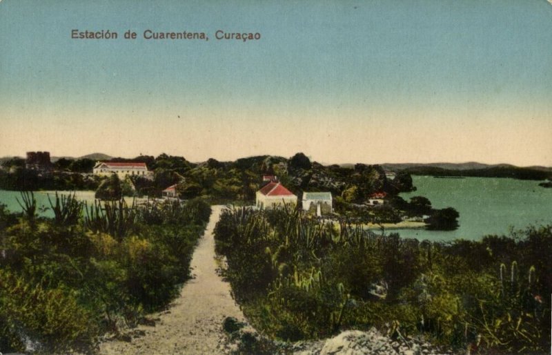 curacao, D.W.I., WILLEMSTAD, Estación de Cuarentena (1920s) La Fortuna Postcard