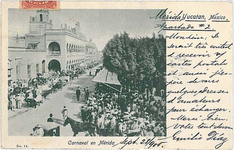 VINTAGE POSTCARD: MEXICO - YUCATAN: MERIDA 1905 - CARNAVAL \ CARNIVAL 
