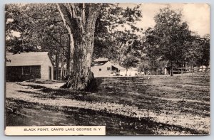 Black Point Camps Lake George New York NY Big Tree Grounds Residence Postcard