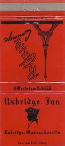 Uxbridge, Massachusetts/MA Match Cover, Uxbridge Inn/Taft Lounge