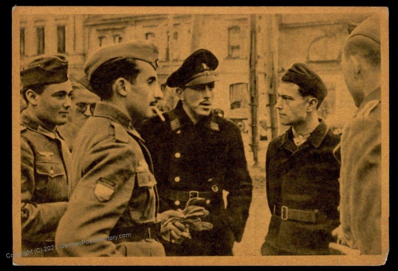 3rd Reich Germany Spanish Volunteer Blue Legion New Europe Propaganda Post 99868