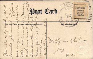 Christmas Pretty Woman Gilt Embossed c1900s-20s Postcard