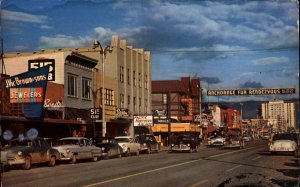 Anchorage Alaska AK Fur Rendezvous Street Scene Vintage Postcard