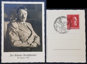 GERMANY THIRD 3rd REICH ORIGINAL CARD HITLER THE LIBERATOR HOFFMANN STUDIO