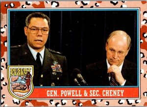 Military 1991 Topps Desert Storm Card General Powell & Secretary Cheney sk21372