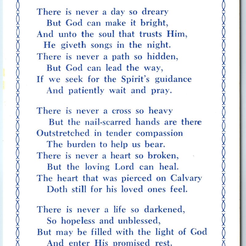 c1970s Consolation Spiritual Scripture Poem Faith Prayer Tract Grand Rapids A262
