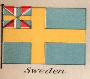 1880s Palmer's Boot & Shoe Store Sweden Flag Card F149