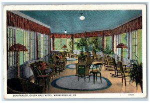 1935 Sun Parlor Galen Hall  Interior Hotel Wernersville Pennsylvania PA Postcard 