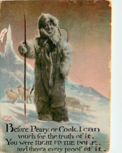 B B London Polar Exploration Postcard E363 Climbing the North Pole Peary Or Cook