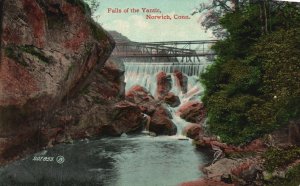 Vintage Postcard Falls Of Yantic Norwich Connecticut Leighton & Valentine Pub.