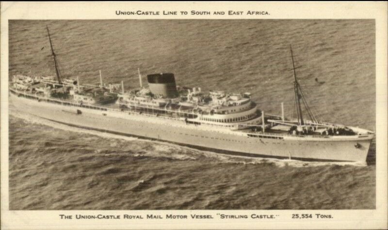 Union Castle Royal Mail Steamship Ship Postcard STIRLING CASTLE 