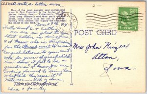 1944 Fishing Fleet Berthed Fisherman's Wharf San Francisco California Postcard