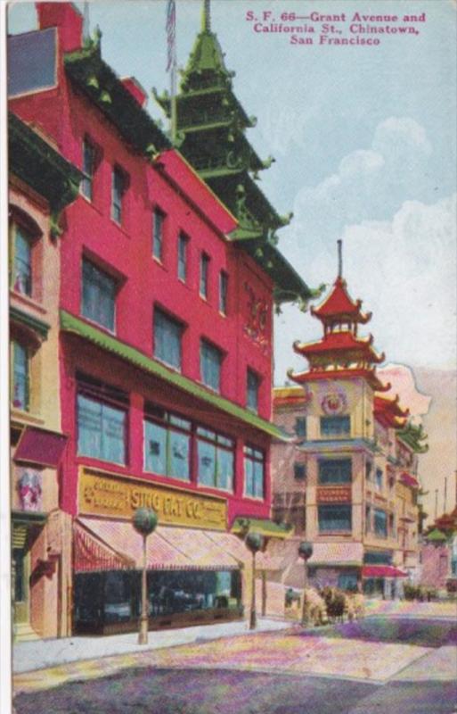 California San Francisco Chinatown Grant Avenue & California Street Showing S...