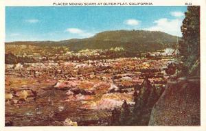 Dutch Flat California Placer Mining Scars Birdseye View Antique Postcard K72396