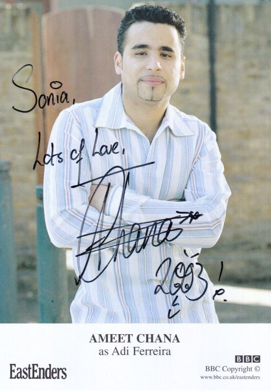 Ameet Chana as Adi Ferreira BBC Eastenders Hand Signed Cast Card Photo