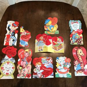 10 Kiddie Valentines - Cute Animals, Uncle Sam, Clown, Clock, Children, Giraffe