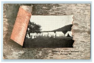 1908 Tenting At Camp Watson Milton Vermont VT RPPC Photo Antique Postcard