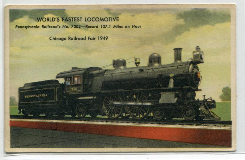 Pennsylvania Railroad Train Century of Progress Chicago IL 1933c postcard