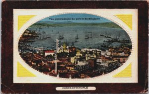 Turkey Panoramic View of the Port and the Bosphorus Istanbul Postcard C143