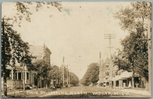 VASSAR MI MAIN STREET ANTIQUE REAL PHOTO POSTCARD RPPC