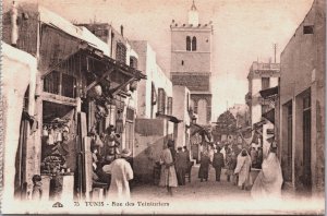 Tunisia Tunis Rue des Teinturiers Vintage Postcard C219