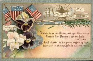 PATRIOTIC Memorial Day The Brave Never Die c1910 Postcard