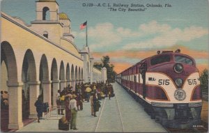 Postcard Railroad Station ACL Railway Orlando FL City Beautiful