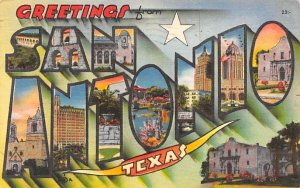 Greetings from San Antonio, Texas Large Letter 1957 