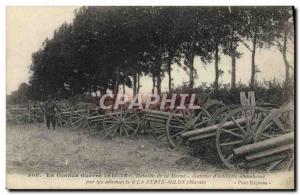 Old Postcard Army Battle of the Marne Materiel d & # 39artillerie abandoned b...