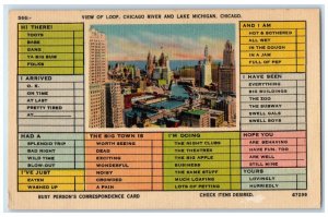 c1920's View Of Loop Chicago River & Lake Michigan Chicago Illinois IL Postcard