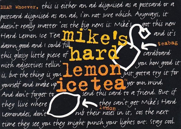 Advertising Mike's Hard Lemon Ice Tea