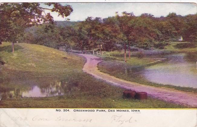 Iowa Des Moines Scene In Greenwood Park 1907