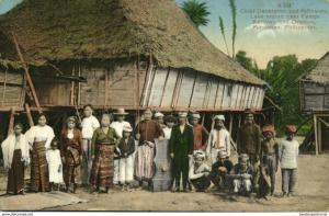 philippines, Mindanao, Chief Dankiacan and Followers, Native Chief 1911 Postcard