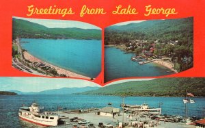 Adirondack New York, 1972 Greetings Lake George Vacation Paradise Old Postcard