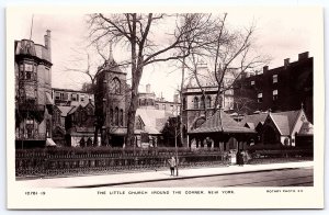 The Little Church Around The Corner New York City Religious RPPC Photo Postcard 