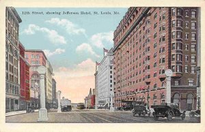 12th Street Jefferson Hotel St Louis Missouri 1920s postcard