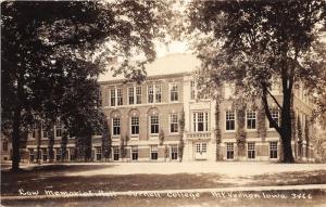 Mt Vernon Iowa~Cornell College~Law Memorial Hall~Lawn Shaded by Trees~1930s RPPC