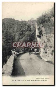 Old Postcard Avallon Rue des Deux Cousins