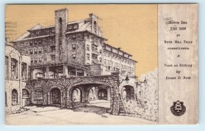 BUCK HILL FALLS, PA ~ Artist's View of THE INN 1951 Monroe County Postcard