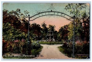 1912 Scenic View City Park Entrance Parkersburg West Virginia Vintage Postcard