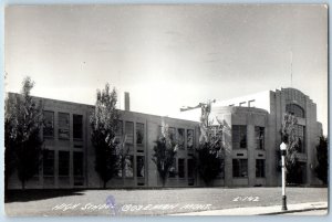 Bozeman Montana MT Postcard RPPC Photo High School Building 1949 Posted Vintage